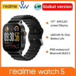 100% original realme watch 5 1.97" 600nits AMOLED 460mAh 14-Day Battery Life 300+ Themes Support GPS GNSS Global Version