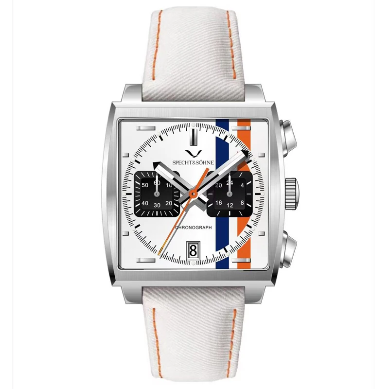 kf-S169ccb7f136f478e901523df42c37cf2W Specht&Sohne New Arrivals Japan VK64 Chronograph Men Quartz Watch 316L Stainless Steel Leather Strap Luminous Waterproof 30M - Image 1
