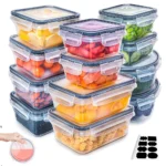 12pc Sealed refrigerator storage box with lid crisper Food Retain Freshness Transparent Storage Jar lunch box with lid
