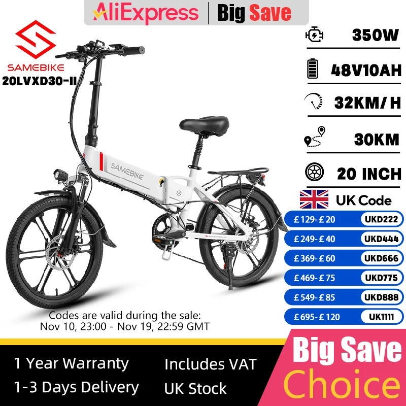 kf-S18d457c8f7394504841f63bb9625c38fr Samebike Folding Electric Bicycle 350W Motor 48V10Ah Removable Battery 20*1.95 Inch Tire Ebike City Commuter Adult Electric Bike - Image 1