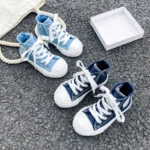 9018 Spring New Children's Canvas Shoes Solid Color Boys and Girls' Cloth Shoes Denim Shoes Children's Board Shoes trend