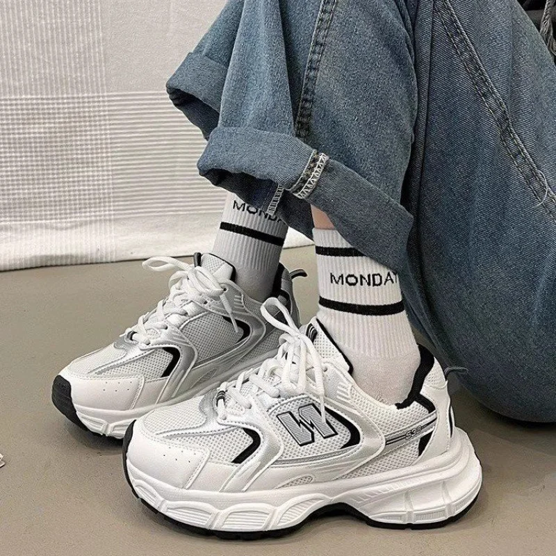 kf-S1d4edef1292e4be3a9aefef69b44eacf0 Women's Fashion Dad Shoes -Platform Mesh Running Sneakers,Breathable Casual Sports Shoes for Students,Everyday Training Shoes - Image 1