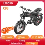 Emoko C93 Adult E-bike 48V 20Ah Battery Ccommute Electric Bike,1000W Motor 20-inch Fat Tire E-Mountain bike