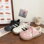 2025 New Retro German-Style Training Shoes for Women – Casual Campus Fashion White Sneakers for Girls & Students