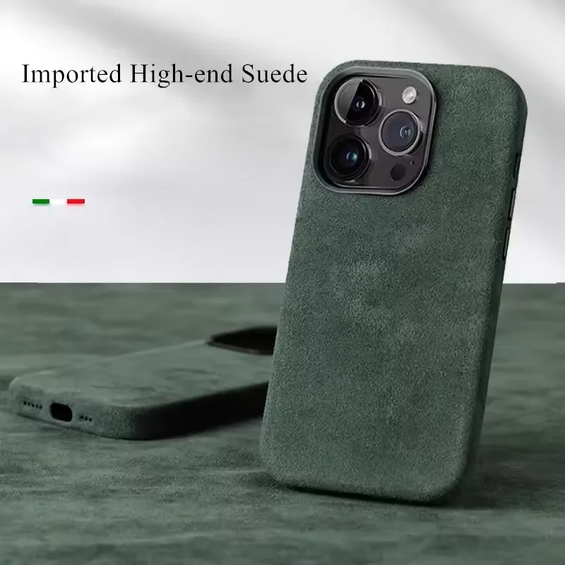 kf-S26dae209a3444fc1a62dd1f2fa53d1c3m Premium Soft Suede Metal Camera Lens Protection Magnetic Phone Case for IPhone 16 15 14 Plus 13 12 Pro Max shockproof Back Cover - Image 1