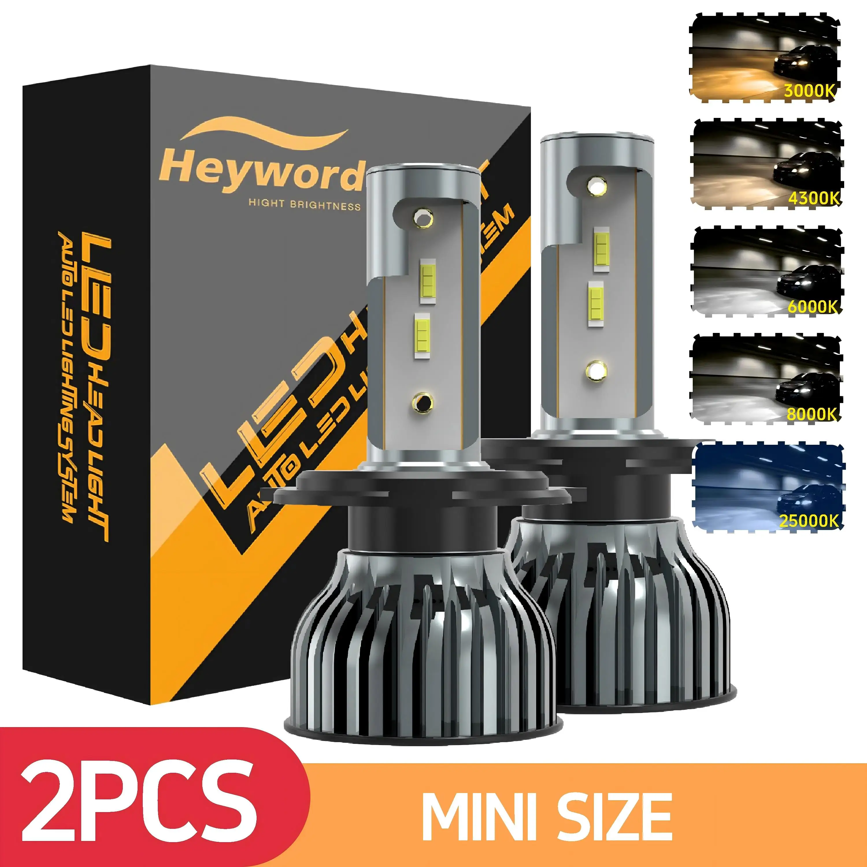 kf-S26fbb3f4324f444b869fb9823125ea0er Heyword 22000lm 160W 1860 CSP chip 3000k/4300k/6000k/8000k Car LED Headlight h4 h7 h1 LED headlights 9005 H7 h9 h11 led light - Image 1