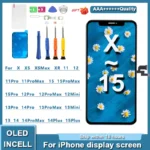 AAA NEW OLED For iPhone X XR XS Max LCD Incell For iPhone 11 12 13 Pro Max 13 Mini 14 Plus 15 Display Screen Digitizer Assembly