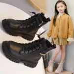 Girls's Fashionable Boots 2025 Autumn/Winter New Arrival Single Boot Princess Leather Shoes Soft Bottom Black Shoes
