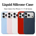 Luxury Original Silicone For Apple iPhone 17 16 13 14 15 Pro Max Full Cover Official case for iPhone 13 11 15 16 17Pro Logo Case