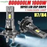 H7 H4 Led Canbus Lights 1:1 Mini Size Car Headlight With Fan 800000LM Super Bright Wireless Turbo Fog Bulb 6000K Automobile Lamp