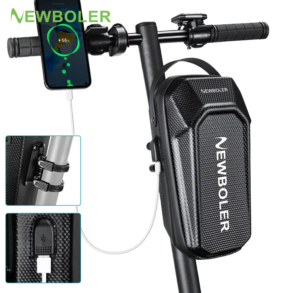 kf-S31f8a573b3cf485aaa2306642590976fE NEWBOLER 3L/5L Electric Scooter Bag Accessories Electric Vehicle Bag With USB Port Waterproof Scooter Front Bag Bike Bag - Image 1