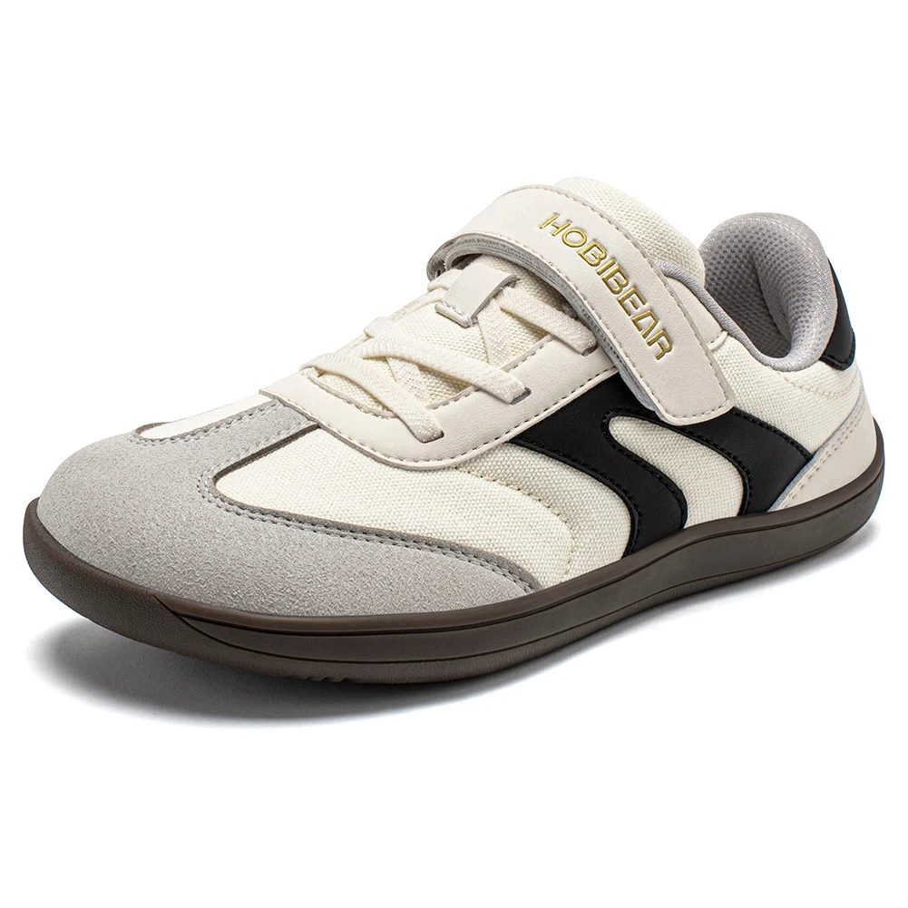 kf-S3303c12a51f4409b9e1da7e443207c7en HOBIBEAR Boys Girls Barefoot Shoes Wide Toe Zero Drop Sneakers Retro Lightweight Hook Loop Minimalist Shoes for Big Kids - Image 1
