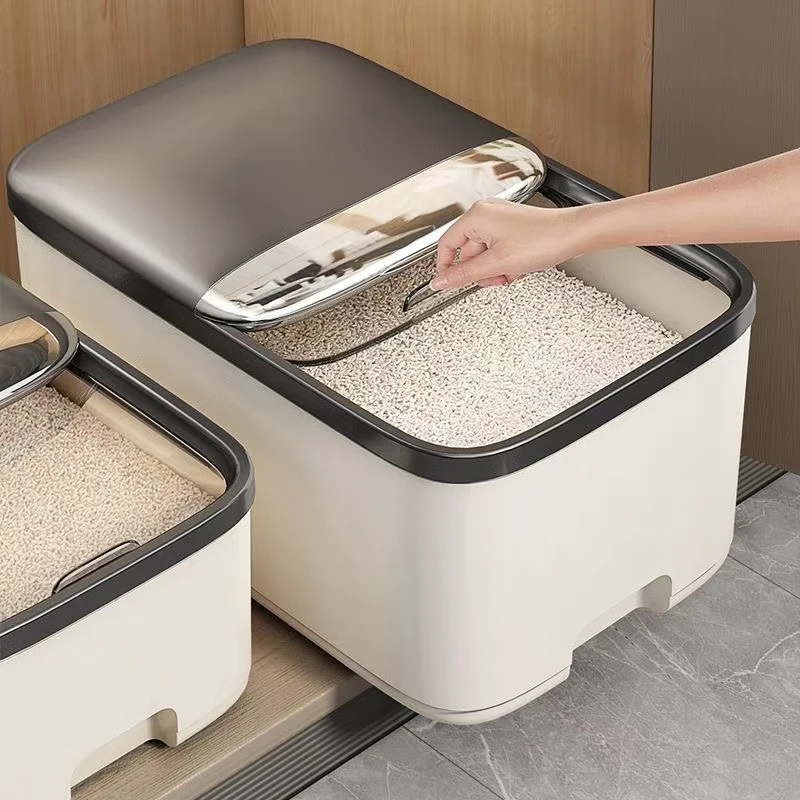 kf-S353f5f4442ed46d884c99c2ec43a4987j 10KG Rice Storage Box Home with Lid Insect Proof Moisture Proof Rice Box Grain Sealed Jar Kitchen Container Storing Dry Grain - Image 1