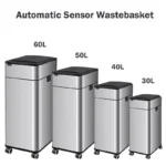 Smart Trash Can 20 30 40 50 60 Liters Wastebasket Large Kitchen Garbage Cube Home Automatic Stainless Steel Garbage Bin Dustbin