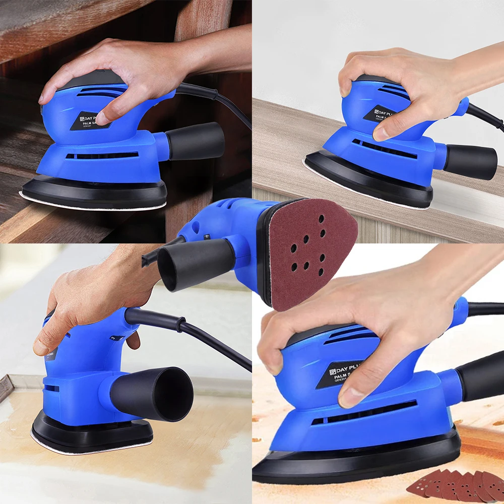 kf-S43b373bf234c436785c62e95296297655 130W Detail Sander Handheld Electric Sander Palm Sander Mouse Sander Small Sanding Machine for Wood Wall Sanding Polishing - Image 1