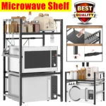 VickyHome Carbon Steel Thickened Retractable Kitchen Shelf Microwave Rack Oven Rack Rice Cooker Rack Storage Household 2/3 Layer