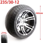 ATV 12 inch Tubeless Tire 235/30-12 Vacuum Tyre with Alloy Rims for DIY Kart Quad Bike Golf Car Front and Rear Wheels