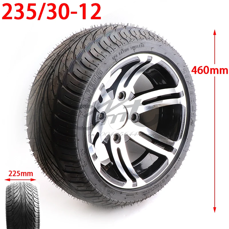 kf-S44c8f1ed855e42c7b461e57a7d87bc56s ATV 12 inch Tubeless Tire 235/30-12 Vacuum Tyre with Alloy Rims for DIY Kart Quad Bike Golf Car Front and Rear Wheels - Image 1