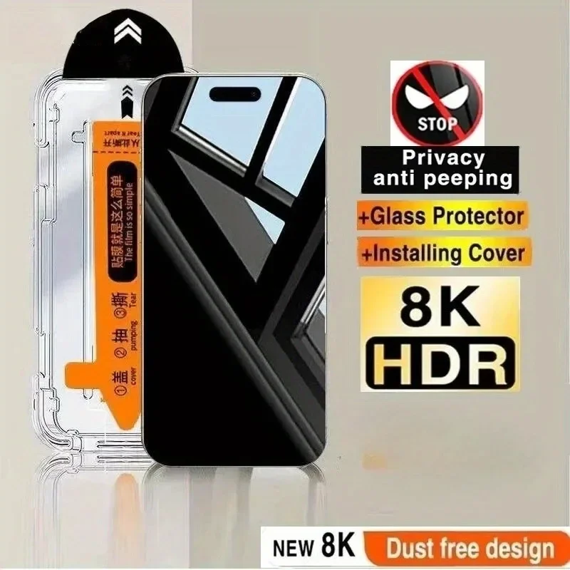 kf-S4540b5b999974539aba4da6a6e538170j 1-10Pcs Full Cover Privacy Tempered Glass for IPhone17 ProMax 16e IPhone 17 Air 16 15 14 Pro Max 13 12 11 Screen Protector Glass - Image 1