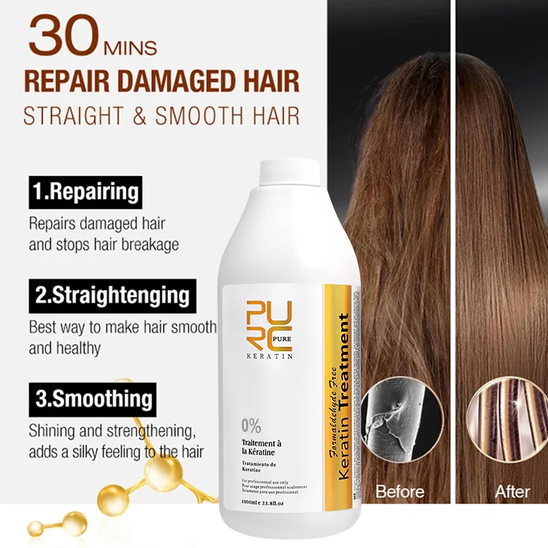 kf-S45d979b4963246a783e6b16433fc906er 0%/5%/8%/12% Keratin Hair Straightening Treatment For Curly Frizzy Hair Smoothing Care Brazilian Keratin Salon Products 1000ml - Image 1