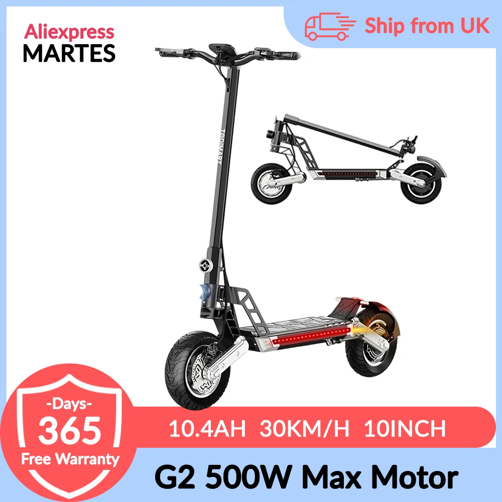 kf-S48460a8442334f9496a832d8d6a0b14cb Martes G2 Adult Electric Scooter 500W Motor 48V 10.4AH Battery 10 Off-Road Escooter Foldable E-Scooter Electric Scooters - Image 1