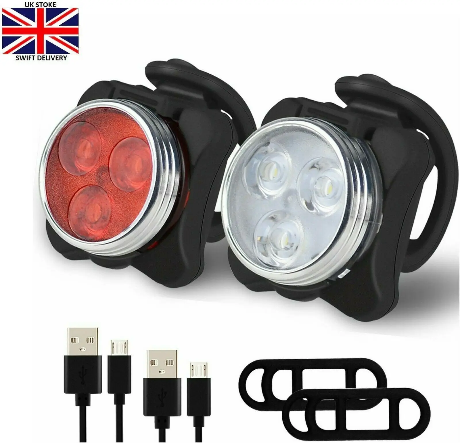 kf-S4884952354c543d3b29d6b06a7f804a8v Bike Light Set, Super Bright USB Rechargeable Bicycle Lights,Waterproof Mountain - Image 1