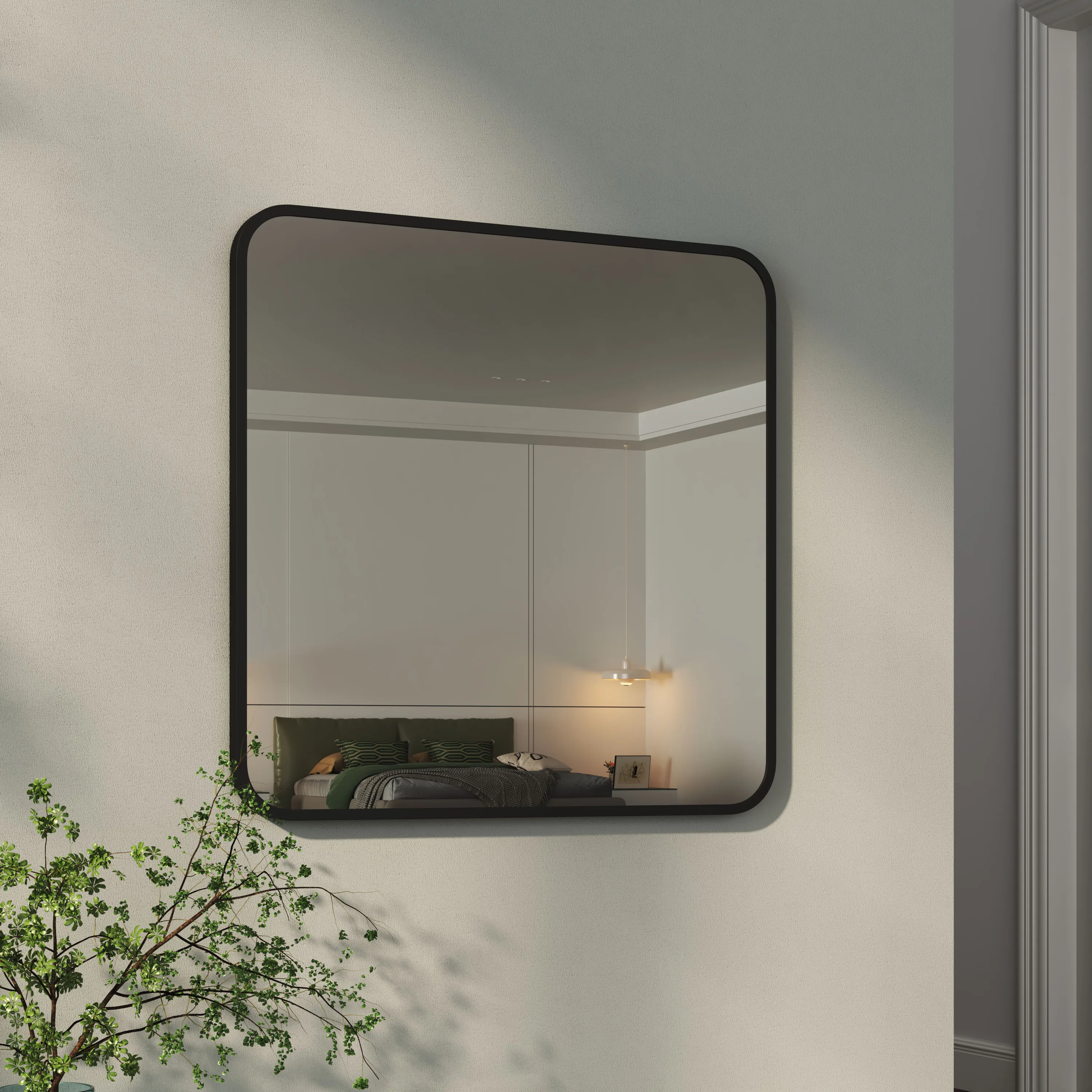 kf-S4b0fc1a111cd468f9b6113459be0ab544 【Breeins】Modern Square Wall Mirror with Aluminum Alloy Frame Bathroom Decoration - Image 1