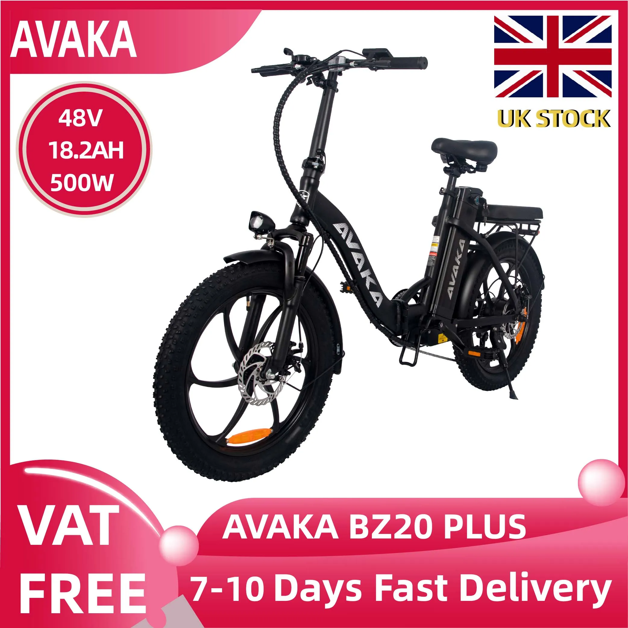 kf-S4ba69fca1be9437192378be8a86d2a84n AVAKA BZ20 PLUS Foldable Adult E-bike 500W Men's E-Mountain ebike 870WH Battery,20 Inch Fat Tire women's Electric Bike - Image 1