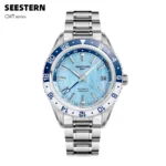 SEESTERN Men of Watch Office GMT Automatic NH34 Movement Sapphire Glass Bezel 20bar Waterproof Diver Mechanical Wristwatch S456