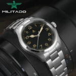 Militado ML08 Quartz Watch VH31 Movement Steel Strip Sapphire Crystal Vintage Watch 10Bar Waterproof BGW9 Luminous Mens Watch