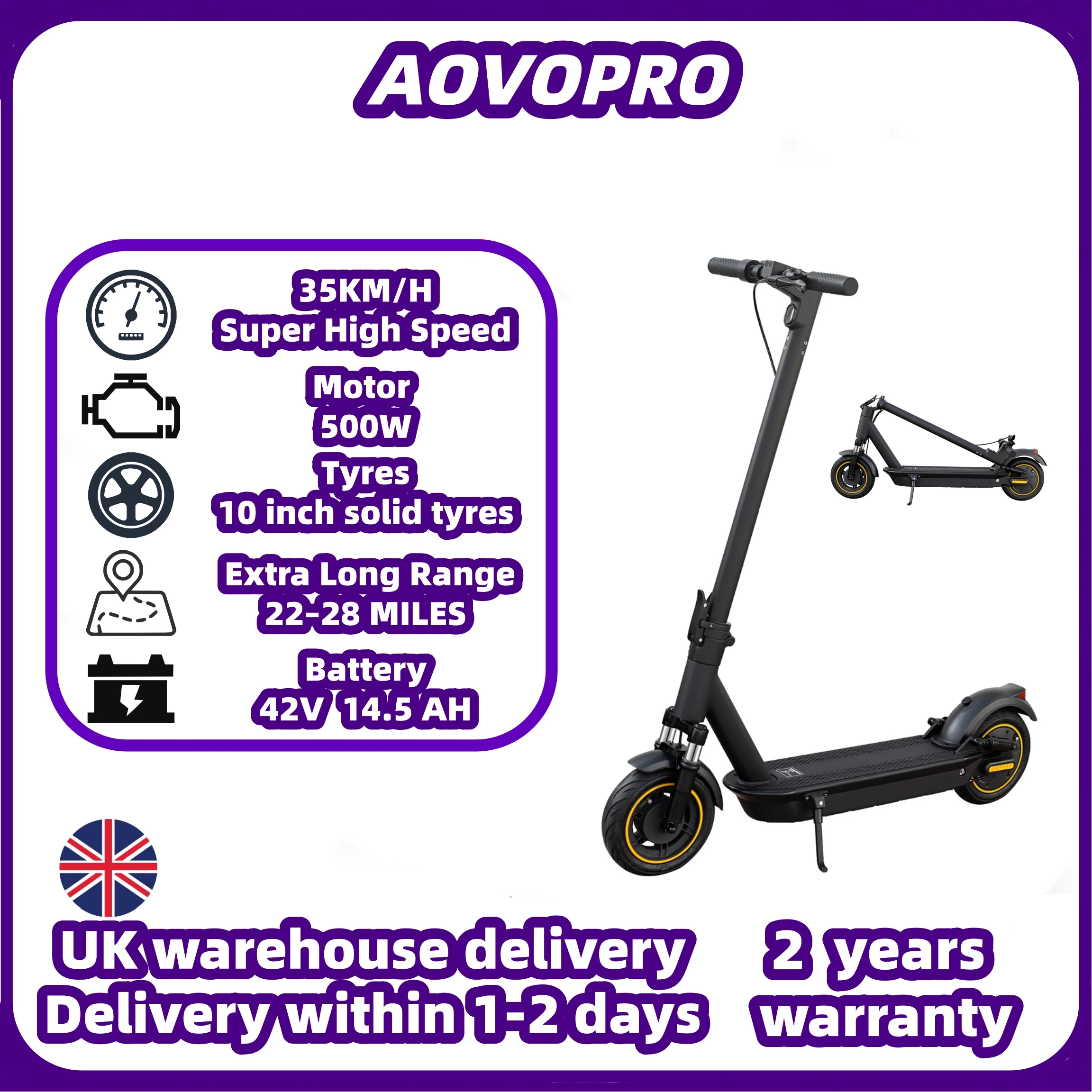 kf-S52c2e060034a4f86ad9ae34fb050822fc AOVOPRO Electric Scooter 500W/1000W Power Maximum Speed: 22 miles per hour Adult Model Range: 28 miles Foldable Electric Scooter - Image 1