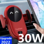 30W Wireless Charger Car Mount for Air Vent Mount Car Phone Holder Rotating Intelligent Infrared Fast Wireless Charging Charger