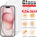 2~4PCS Screen Protector For iPhone 17 16 Pro Max Tempered Glass For iPhone 16e 15 14 13 12 11 Pro Max Phone Front Film iPhone17