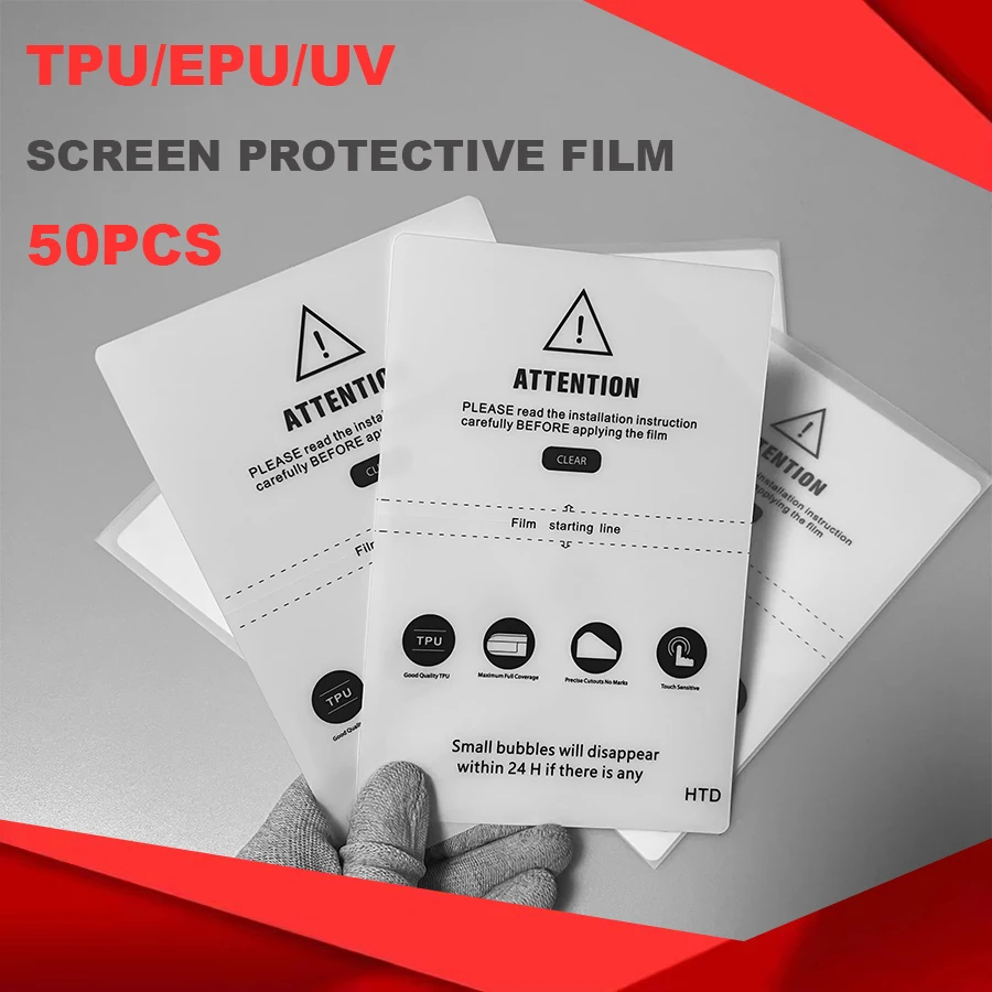kf-S5911880199fc4ccba30487f994726e6du 50PCS TPU HD PRIVACY Flexible Hydrogel Film Straight Curved Screen Protector Cut Machine Mobile Phone Screen Protective Film - Image 1