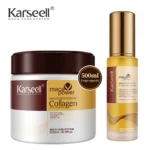 Karseell Collagen Hair Treatment Deep Repair Hair Mask 500ml + Argan Oil Hair Serum 50ml for Dry Damaged Hair All Hair Types