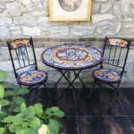 Iron Art Patio Furniture Outdoor Set Home Foldable Garden Furniture European Sets Light Luxury Portable Outdoor Table and Chairs