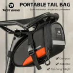 WEST BIKING Portable Bike Tail Bag 1.2L Reflective Cycling Bag Ultralight Waterproof Bike Saddle Bag MTB Road Bike Accessories