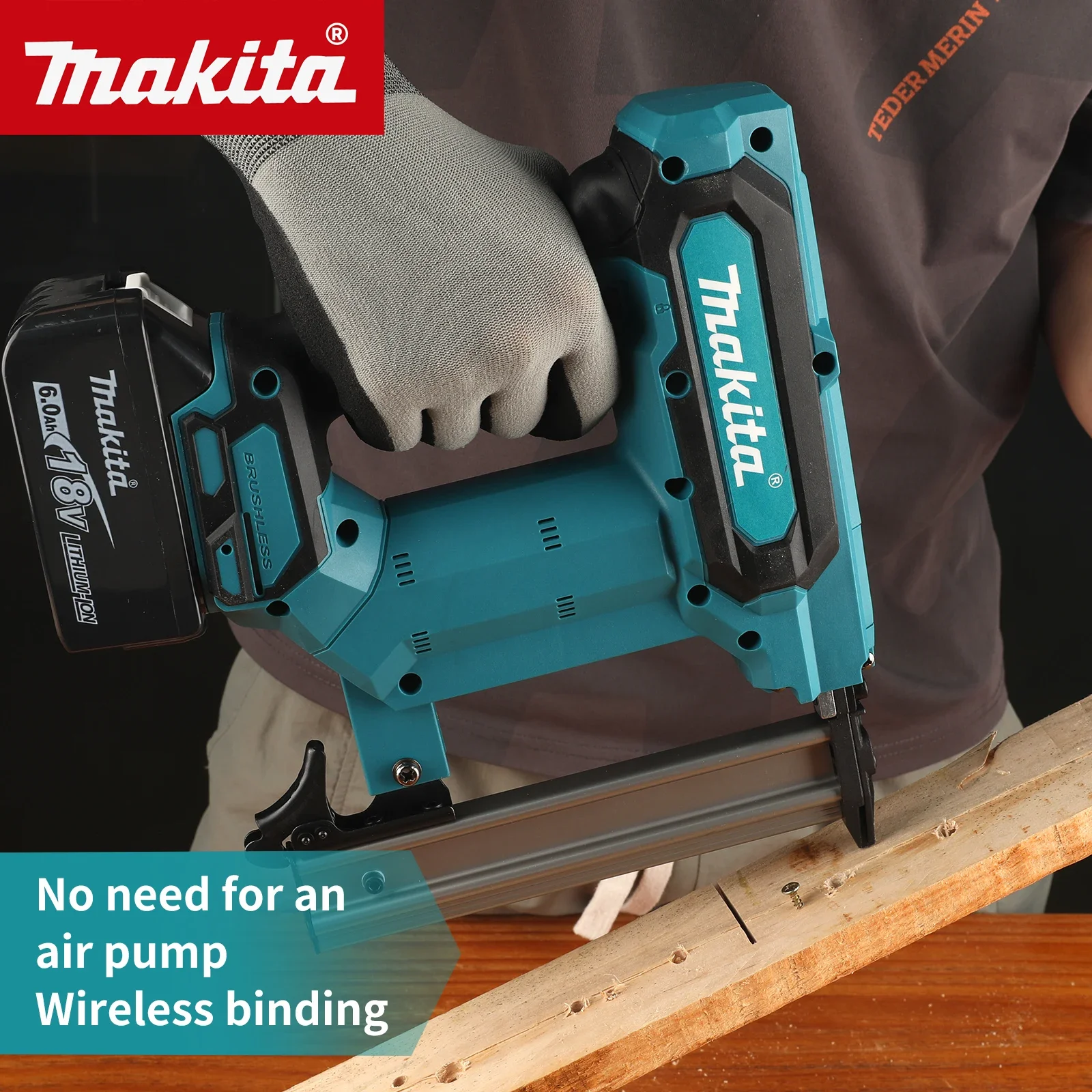 kf-S5a9e39e4661f458a93d98a87168b7bdb5 Makita Lithium-Ion Nail Gun:18V, 6.0Ah Battery, 100-Nail Capacity, Cordless, Ideal for Flooring, Shelving & DIY Wood Projects - Image 1