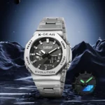 X-GEAR Digital Sports Electronic Unisex Watch Dual Display Full Function LED Alloy Large Time Steel Strap