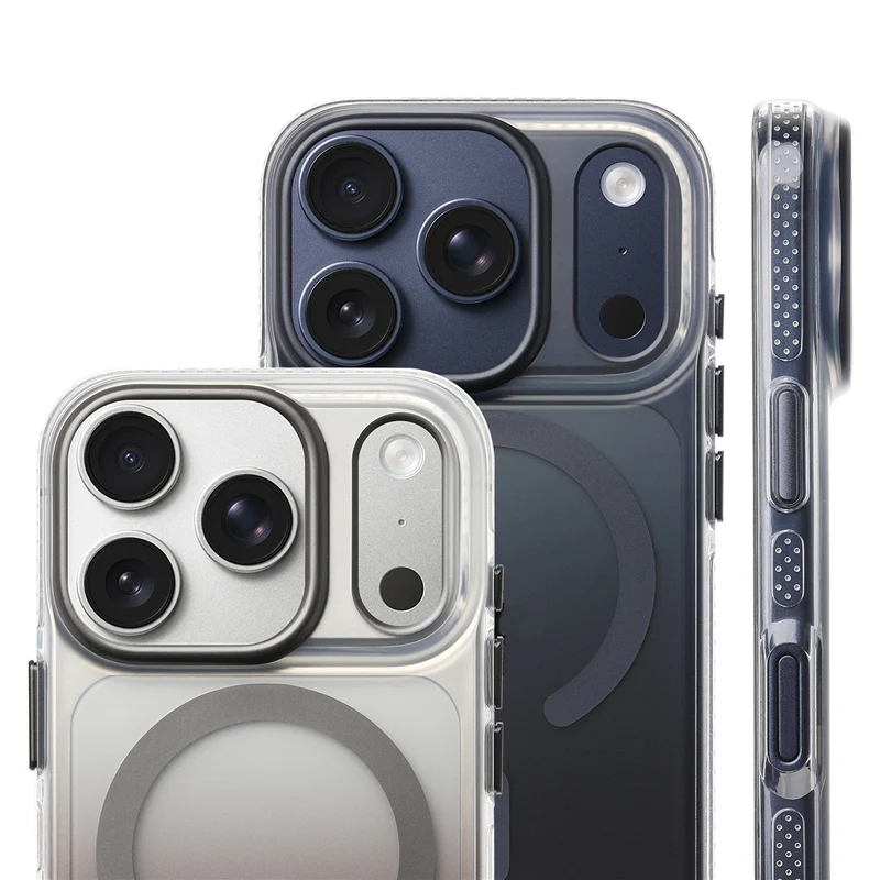 kf-S608221d5775c430eaae0bdbc5286b7b8i Trendy Matte Semi Transparent Gradient Color for Magsafe Magnetic case suitable for iPhone 17promax 17 17Pro Anti-Fall Cover - Image 1