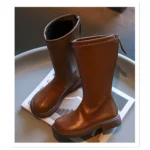 Girls' long tube boots 2025 Autumn/Winter New Korean Fashion Knight Boots Plush Princess Boots Warm Two Cotton High tube Boots
