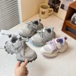 new children's dad shoes girls' sports shoes breathable boys' double-mesh lightweight running shoes kids shoes