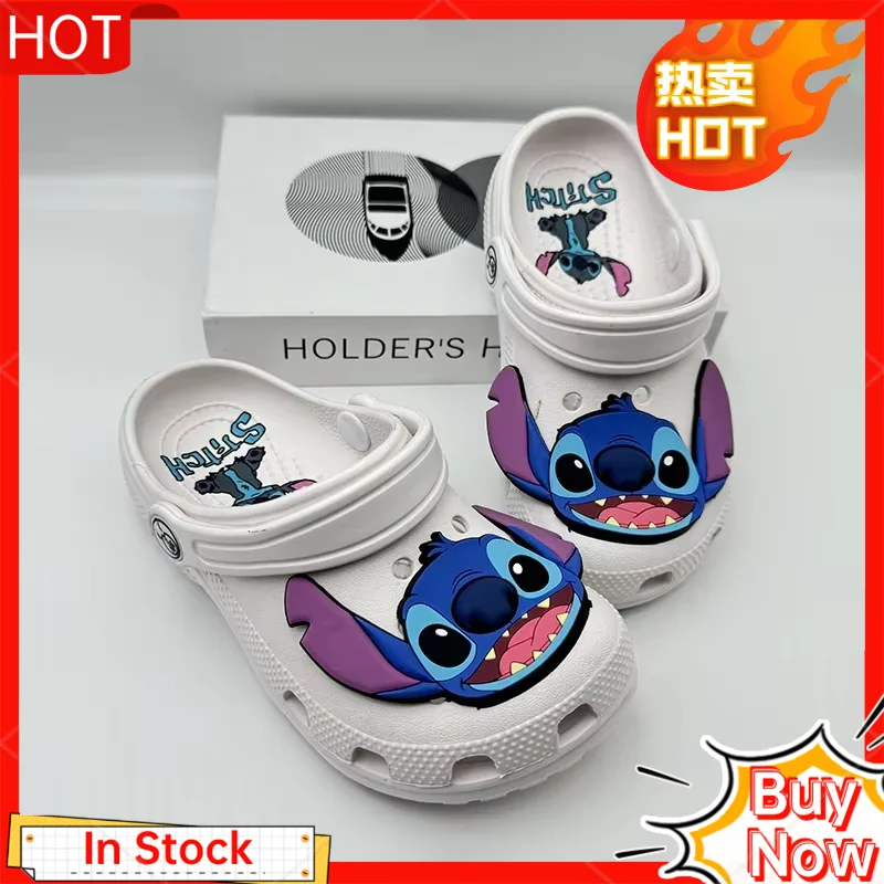 kf-S697e5241046b4824bff1e823960edb035 Cartoon Stitch Lilo&Stitch Children's Hole Shoes Eva Waterproof Breathable Slippers Outdoor Sandals Parent-Child HOLDER'S - Image 1