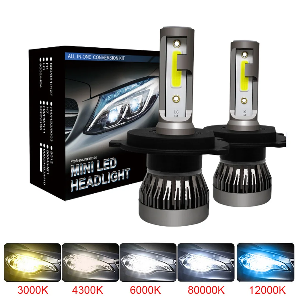 kf-S69a9278bbcb646b195ff9f23fc530fb9x 2Pcs LED H4 H7 Car Headlight H1 LED Bulb H8 H11 9005 HB3 9006 HB4 9004 HB1 H3 HB5 H13 Led Lights 20000LM Turbo lampada 12V - Image 1