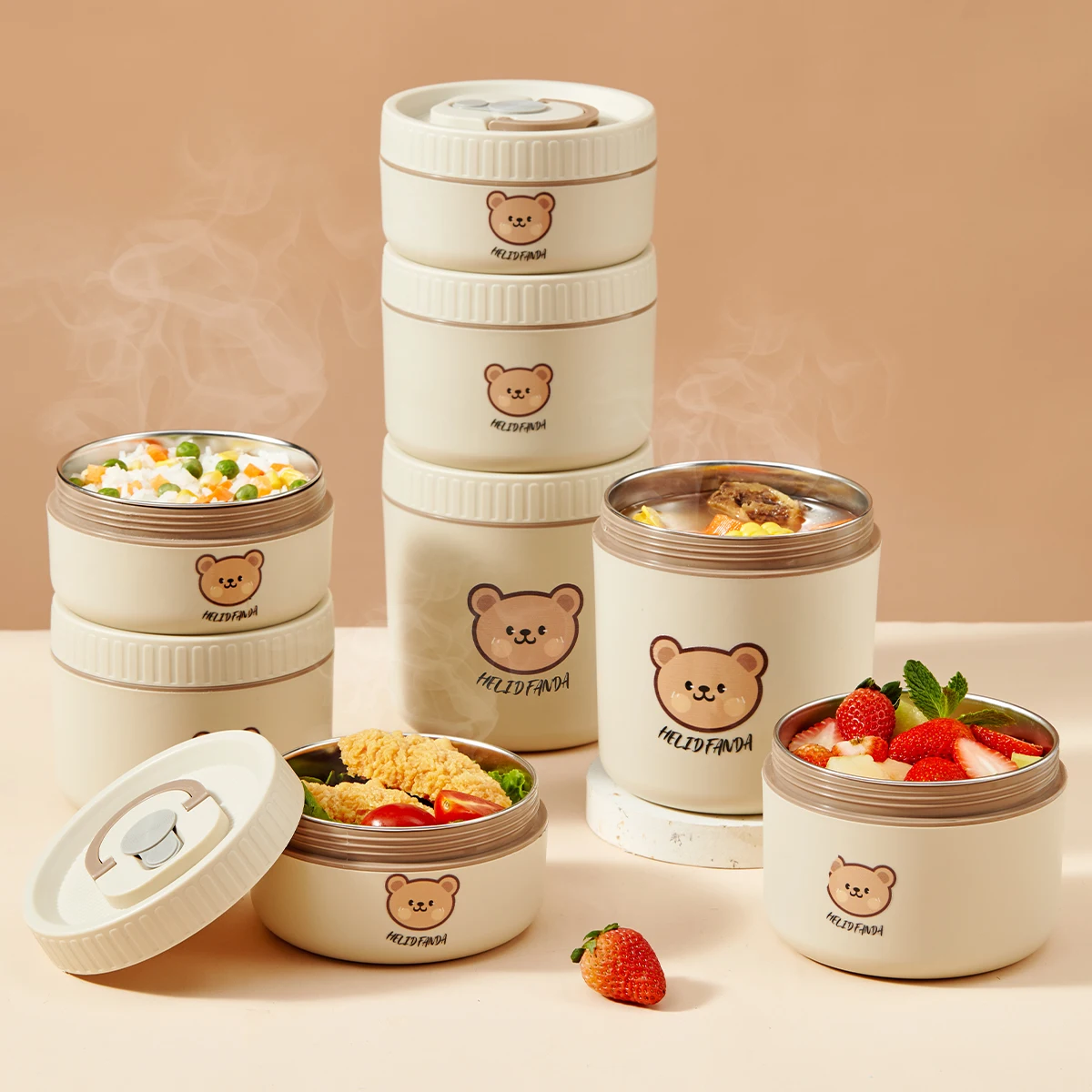 kf-S6cc72fc2e609465b89fd9c94c4f786c41 WORTHBUY Portable Insulated Lunch Box 304 Stainless Steel Fruit Salad Food Container Leak-proof Bento Box Microwave Heatable - Image 1