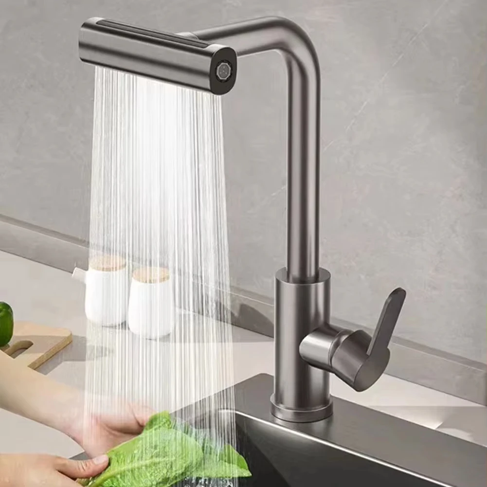 kf-S6ed6ff9e7bd148caaa6f1fecacebd4a4d Stainless Steel Kitchen Faucet, Hot and Cold Mixing Tap, 4-Spray Modes Kitchen Faucet (Suitable for Farmhouse Kitchens, RVs, Lau - Image 1