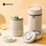 WORTHBUY Bento Lunch Box Set, Portable Keep Warm Lunch Container With Insulated Bag, 18/8 Stainless Steel Thermal Food Container