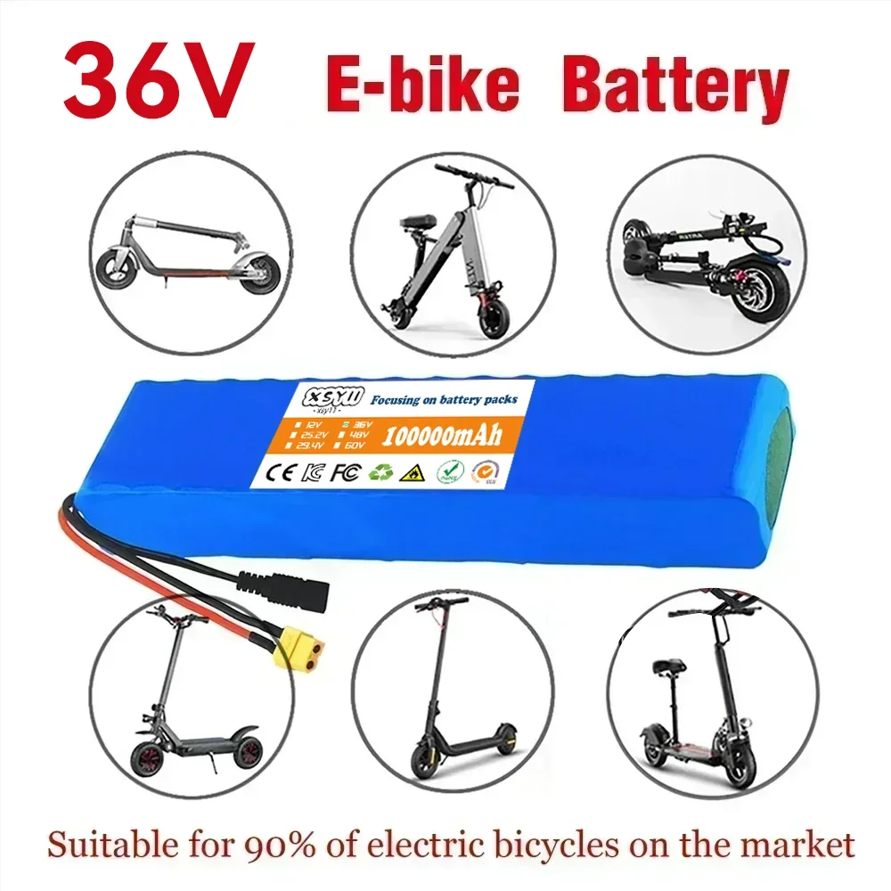 kf-S77c830e46a79416da24eded86b9bc46cl 2024 Upgrade 36V 100000mAh 10S3P 36v Electric Scooter Battery Pack 36v Battery Scooter 18650 Lithium M365 Electric Scooter - Image 1
