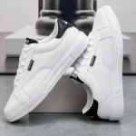 White Black Men Shoes Comfortable Casual Skateboard Shoes Men Solid Leisure Sneakers Lightweight Walking Shoes