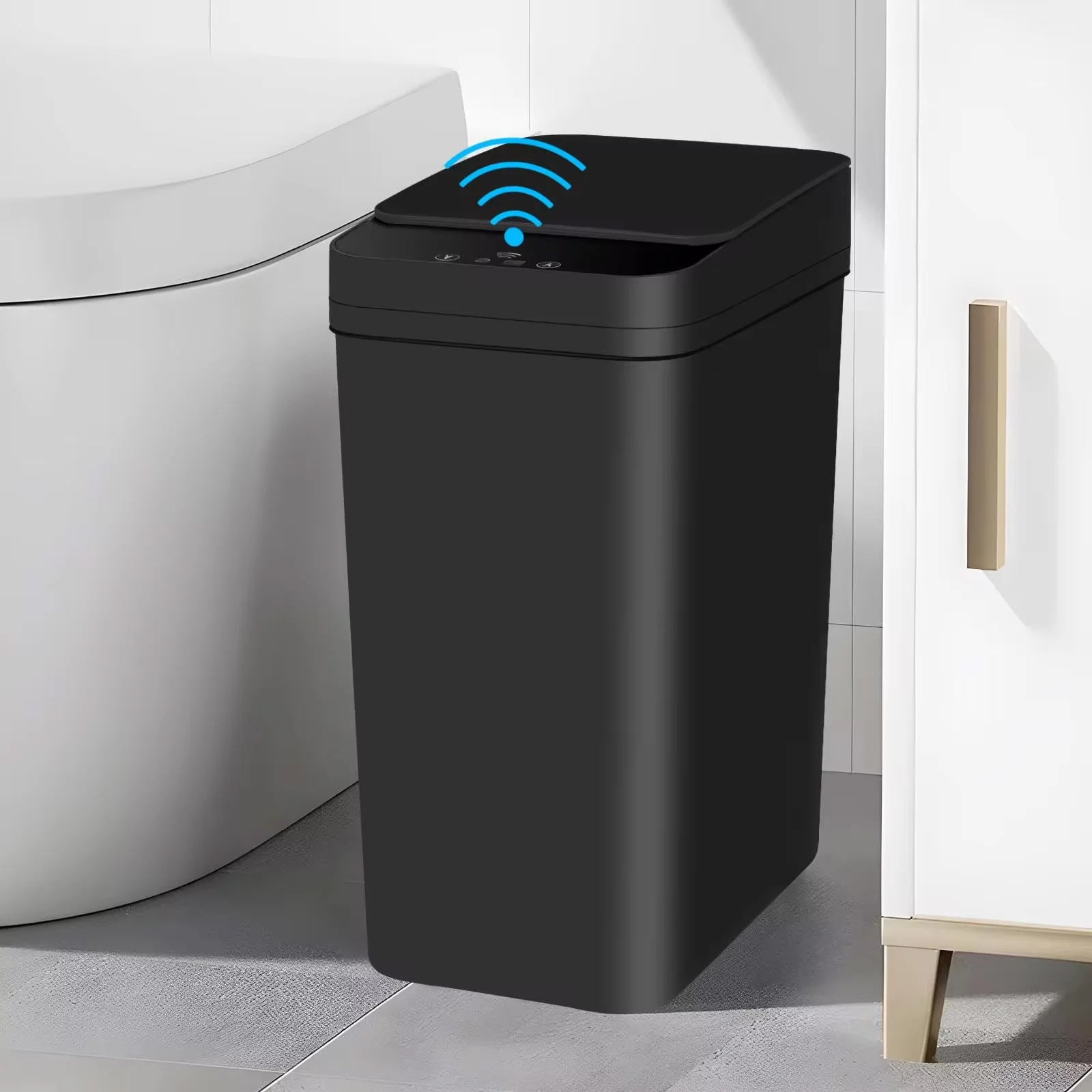 kf-S7865264b710d43f6986cdf495956a5402 Bathroom Touchless Trash,12L Motion Sensor-Activated Trash Can with Lid,Automatic Kitchen Trash for Office,Living Room,Bedroom - Image 1